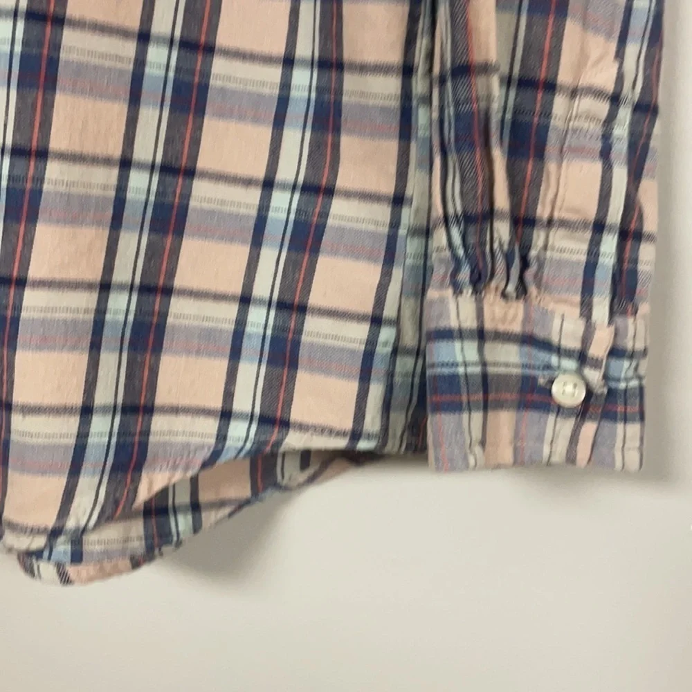 Old Navy (Tunic) Girls pink & navy plaid flannel, shirt Lg